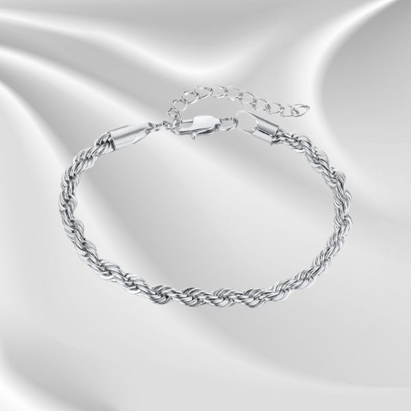 Ropechain Armbånd. Sølv